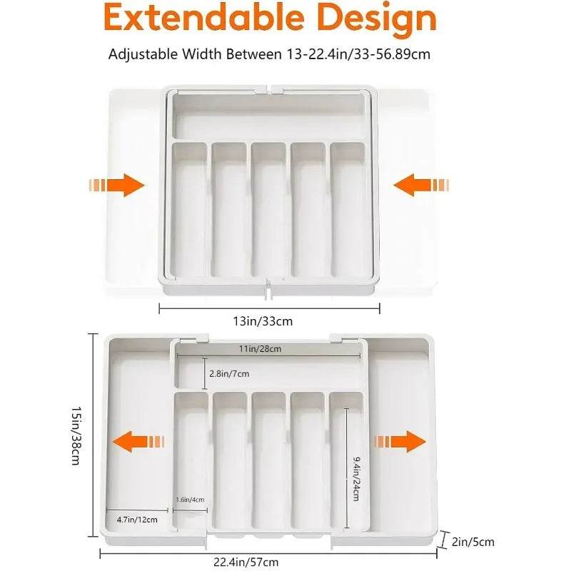 Luminest Adjustable Cutlery Organizer