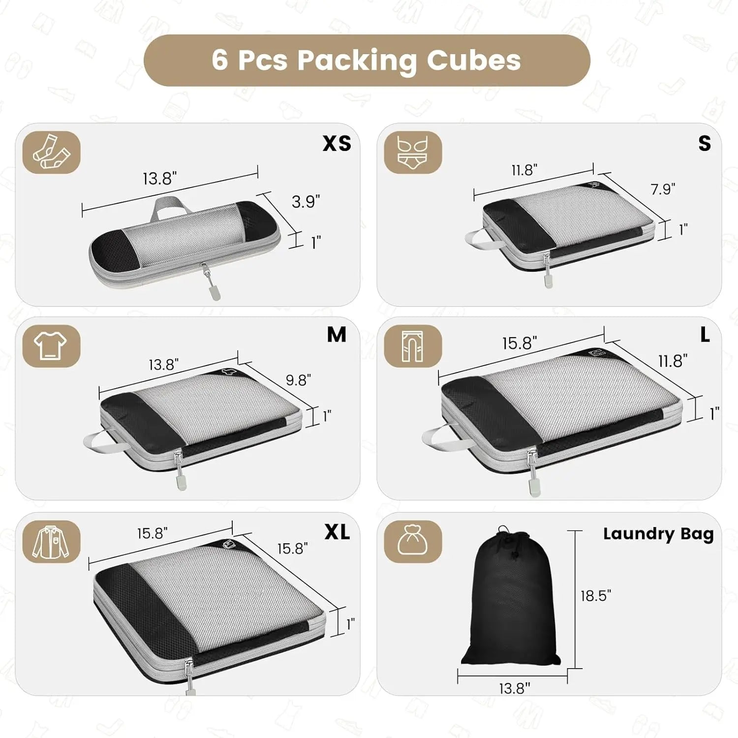 Luminest™️ Travel Compression Packing Cube Set (6-Piece)