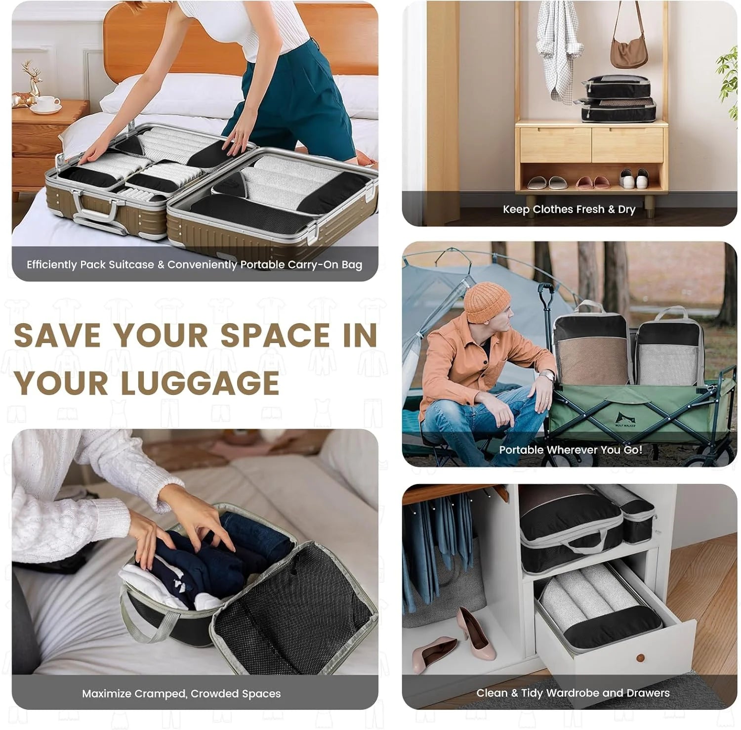Luminest™️ Travel Compression Packing Cube Set (6-Piece)
